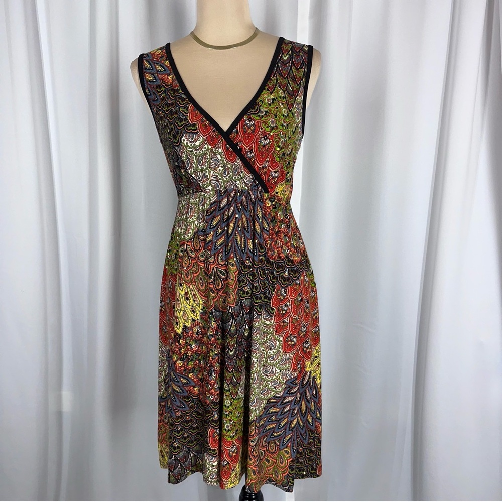 Vintage‎ 90s Y2K Dream Dance Dress Sz S Floral Sequin A Line Summer Dress Boho